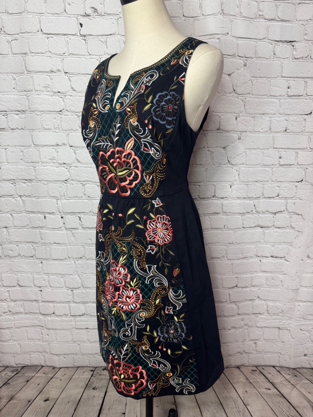 Anthropologie Moulinette Soeurs Embroidered Sleeveless Dress Size 8 - Picture 4 of 14